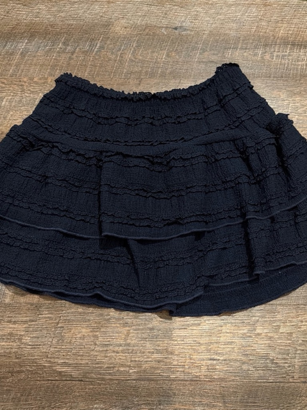 SHEIN Black Tiered Ruffle Mini Skirt